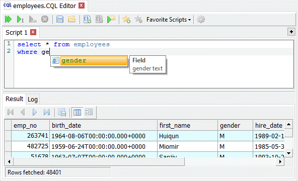 Cassandra CQL Editor