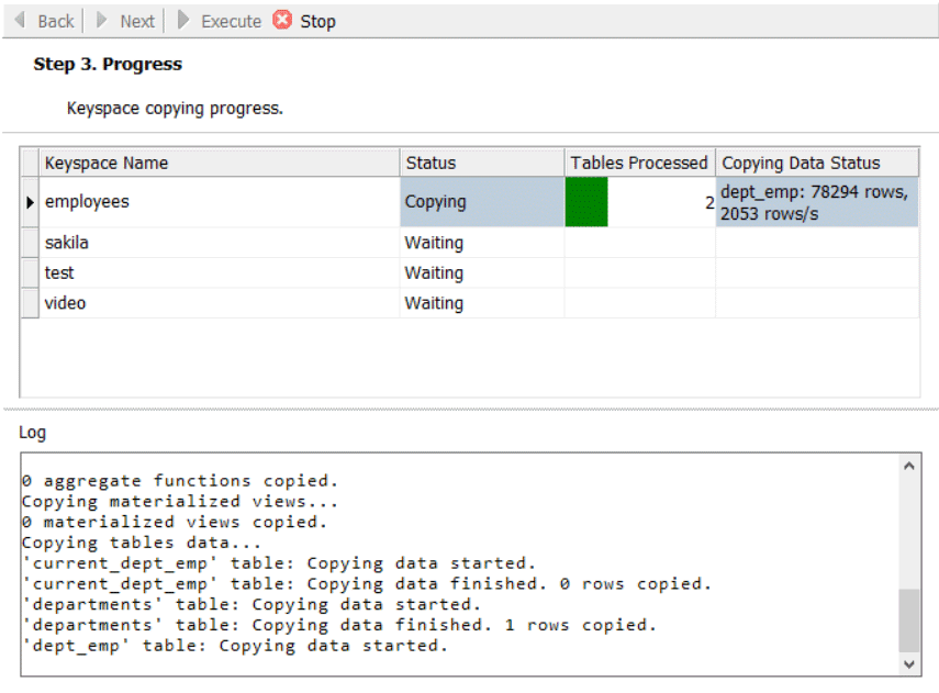 Copy Keyspaces Tool