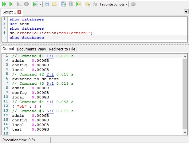 Shell: Implicit database creation