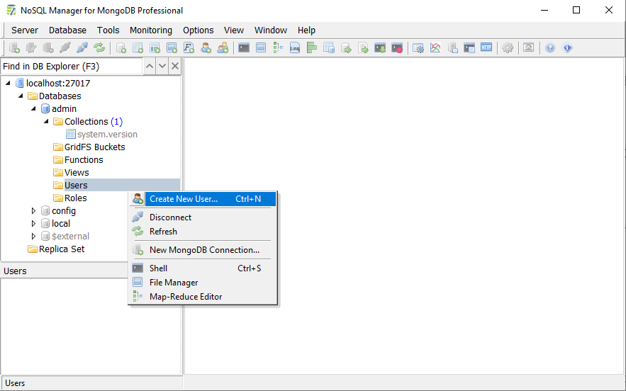 DB Explorer: Create New User