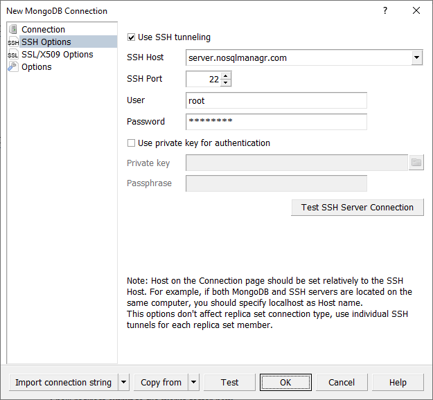 SSH tunneling options